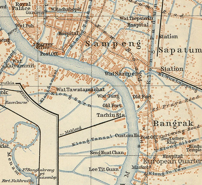 1914年のバンコク地図