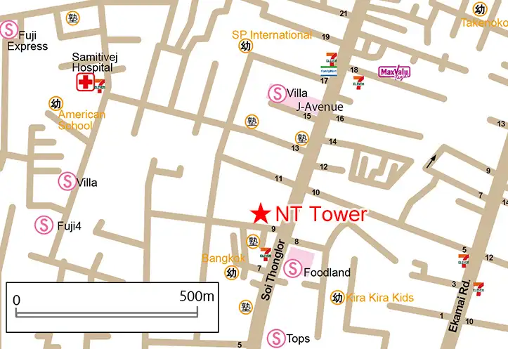 NT Tower Bangkok Map